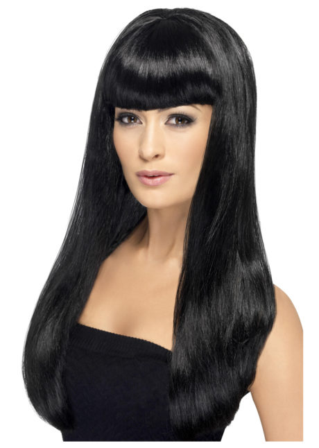 perruque noire femme, perruque longue noire, perruque cheveux longs noirs, perruques noires, Perruque Babelicious, Noire