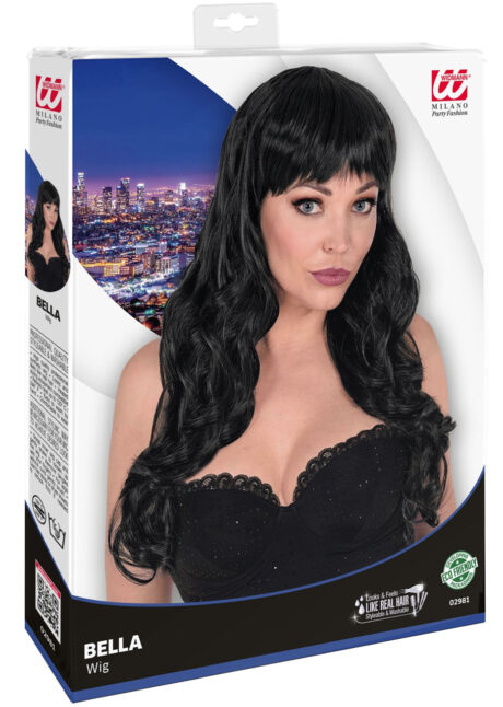 perruque noire, perruque lavable, perruque stylisable, perruque noire femme, Perruque Bella, Noire, Qualité Supérieure
