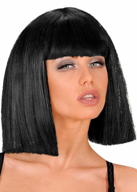 perruque noire, perruque carré noir, perruque femme carré noir, perruque femme cabaret, Perruque Showgirl Noire – Carré à Frange