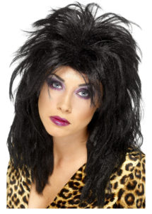 perruque noire rock, perruque noire pour femme, perruque rock, perruque femme, Perruque Pop Star, Noire