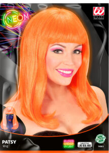 perruque orange fluo, perruque fluorescente, perruque orange, perruque phosphorescente