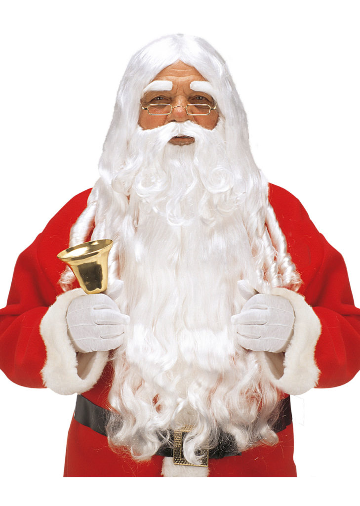 PERRUQUE ET BARBE DE PÈRE NOËL PROFESSIONNEL HAUT DE GAMME - Atelier Mascarade