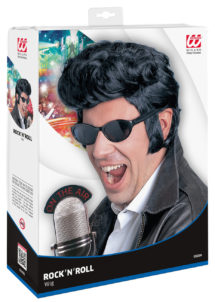 perruque homme, perruque noire, perruque elvis, perruque rockeur, perruque elvis presley