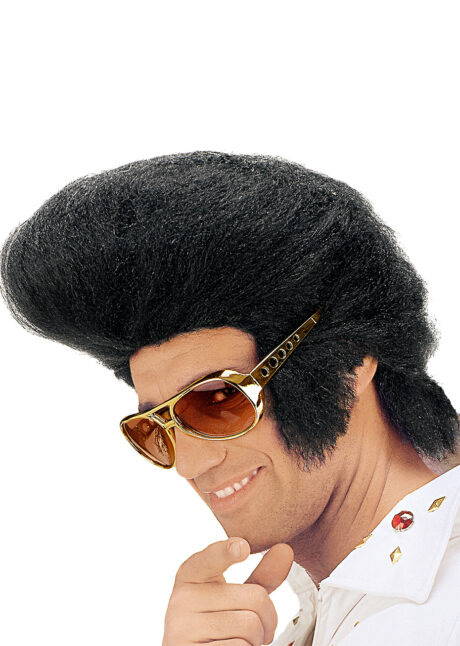 perruque homme, perruque noire, perruque elvis, perruque rockeur, perruque elvis presley, Perruque Rock’n Roll King, Noire