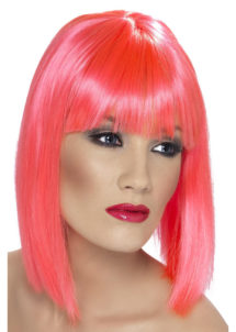 perruque rose femme, perruque carré rose, perruque rose pour femme, perruques paris, Perruque Glam, Carré Long Rose