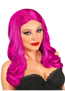 perruque rose longue, perruque rose femme, perruque qualité
