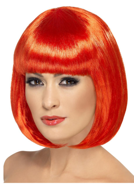 perruque femme, perruque rouge femme, perruque carré rouge femme, perruque cheveux rouges, Perruque Partyrama, Carré Rouge