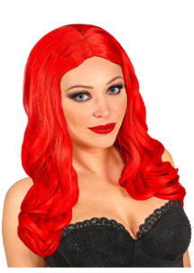 perruque rouge femme, perruque rouge longue, perruque rouge qualité