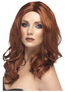 perruque rousse, perruque auburn, perruque extra longue femme, perruque femme rousse