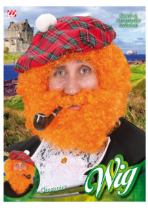 perruque rousse, barbe rousse, perruque saint Patrick pour homme, barbe saint Patrick, perruque rousse homme, perruques hommes