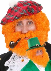 perruque rousse, barbe rousse, perruque saint Patrick pour homme, barbe saint Patrick, perruque rousse homme, perruques hommes