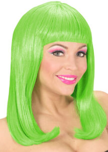 perruque verte, perruque fluorescente, perruque vert fluo, phosphorescent, Perruque Fluo Patsy, Vert Fluo UV