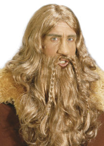 perruque de viking, perruque viking homme, perruque blonde homme, perruque avec barbe viking