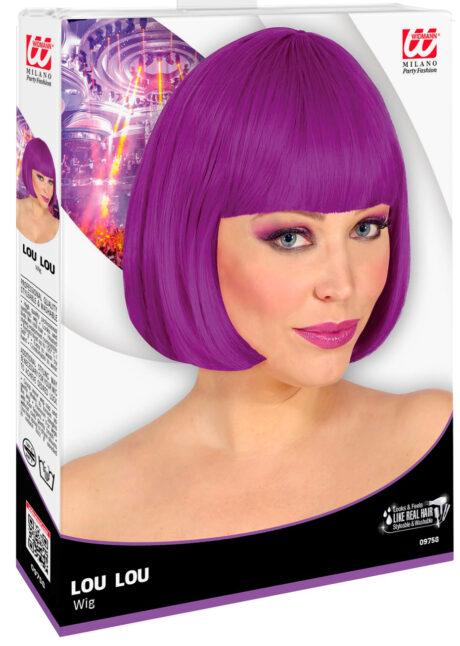 perruque violette femme, perruque carré violet femme, perruques femmes, perruque carré femme, Perruque Loulou, Carré Violet, Qualité Supérieure