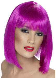 perruque violette, perruque carré violet, perruque coupe carré, perruque couleur femme, Perruque Glam, Carré Long Violet