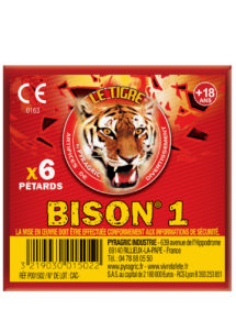 pétards, pétards et fumigènes, pyragric, acheter des pétards à paris, bisons, Pétards Bison 1, Le Tigre