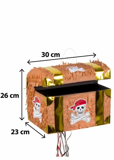 PINATA COFFRE DE PIRATE, pinata anniversaire pirate, Pinata Coffre de Pirate à Tirer – 30 cm