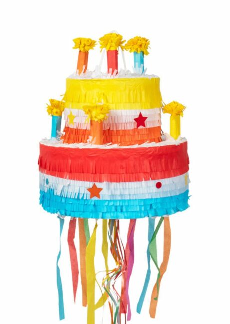 PINATA GATEAU ANNIVERSAIRE, pinata anniversaire, Pinata Gâteau d’Anniversaire avec Bougies à Tirer – 31 cm