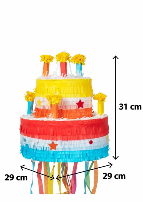 PINATA GATEAU ANNIVERSAIRE, pinata anniversaire, Pinata Gâteau d’Anniversaire avec Bougies à Tirer – 31 cm