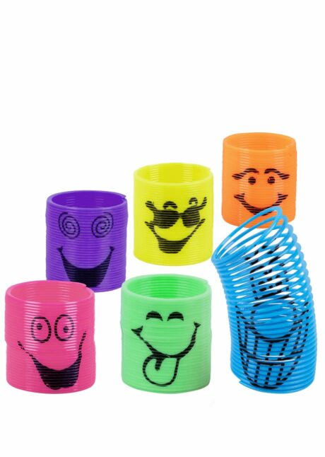 ressort magique, jouet pinata, ressort magique escalier, Ressorts Magiques Smiley Fluo – Lot de 6 Jouets à Pinata