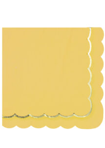 serviettes jaunes, serviettes en papier
