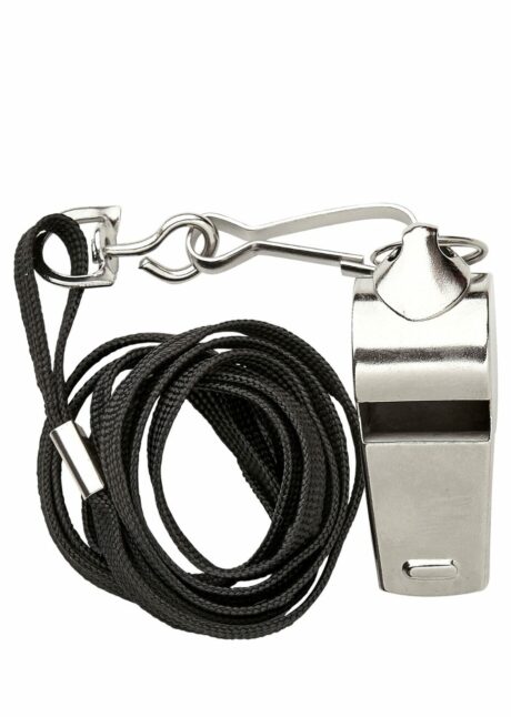 sifflet métal, sifflet police, sifflet arbitre, sifflet gendarme, Sifflet en Métal Argenté avec Cordon – Accessoire Arbitre et Policier
