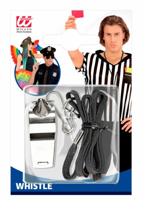 sifflet métal, sifflet police, sifflet arbitre, sifflet gendarme, Sifflet en Métal Argenté avec Cordon – Accessoire Arbitre et Policier
