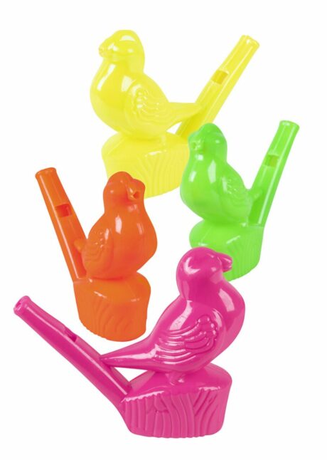 SIFFLETS ROSSIGNOLS, JOUETS PINATAS, Sifflets Rossignol à Eau Fluo – Lot de 4 Jouets à Pinata pour Anniversaire