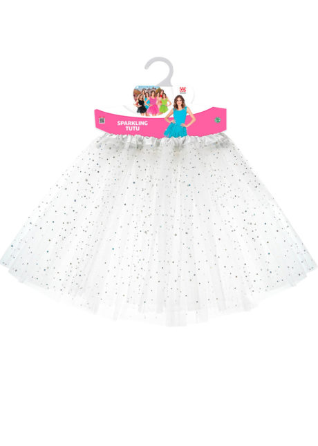 tutu blanc, tutu de danseuse, déguisement tutu, accessoire déguisement tutu, accessoire tutu déguisement, Tutu Blanc, en Tulle et Paillettes