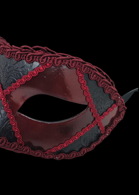 masque vénitien, masque carnaval de Venise, loup vénitien, masque vénitien, masque carnaval de venise, Broccato Rouge et Noir, Vénitien Fait Main