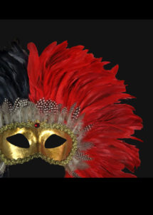 masque vénitien, loup vénitien, masque carnaval de venise, masque vénitien fait à la main, Vénitien, Piume Reale, Rouge et Noir