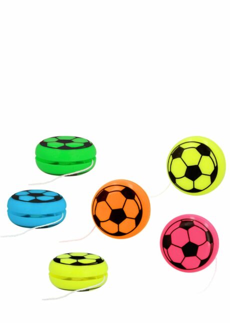 YOYOS JOUETS A PINATA, yoyo foot, Yoyos Motif Ballon de Foot Fluo – Lot de 6 Jouets à Pinata