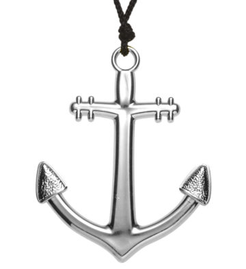 bijou ancre marine, collier ancre marine, collier déguisement de marin, collier déguisement, accessoire déguisement de marin, accessoire déguisement capitaine marine Ancre Marine sur Cordon