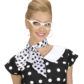 foulard à pois années 50, foulard années 60, accessoire années 50, foulard satin, foulard à pois noirs et blancs Foulard à Pois, Blanc et Noir