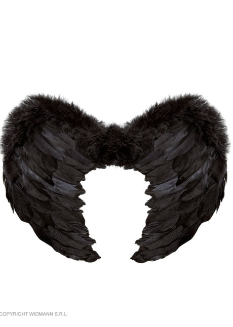 ailes de déguisement, ailes pour se déguiser, ailes d'anges noires, ailes d'ange noir, ailes en plumes, ailes noires, accessoire halloween, ailes de démon, Ailes d’Ange en Plumes, Plongeantes, Noires