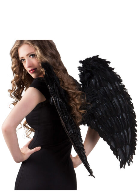 ailes d'ange noir, ailes d'ange plumes noires, ailes plumes noires, Ailes d’Ange, Plumes Noires, 65 cm
