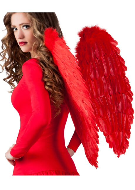 ailes rouges, ailes d'ange rouges, ailes rouges diable, Ailes d’Ange, Plumes Rouges, 65 cm