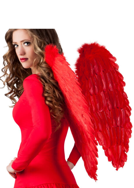 ailes plumes rouges, ailes diable, ailes démons, Ailes d’Ange, Plumes Rouges, 65 cm