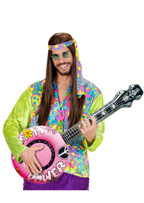banjo gonflable, faux banjo, guitare gonflable, accessoire hippie, Banjo Gonflable, Rose