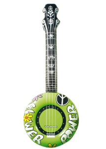banjo gonflable, faux banjo, accessoire déguisement, faux instrument de musique, accessoire hippie déguisement, accessoire déguisement, fausse guitare, aux instrument de musique déguisement, accessoire déguisement hippie