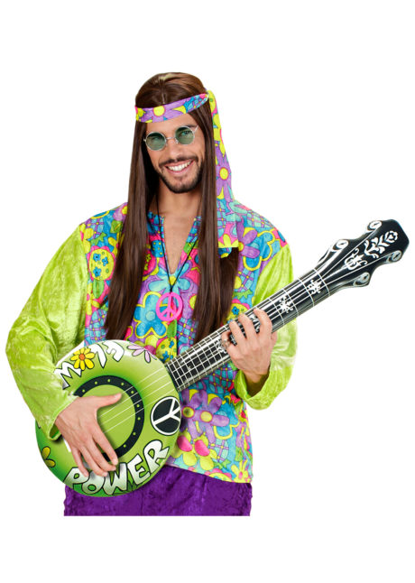 banjo gonflable, guitare gonflable, déguisement hippie, Banjo Gonflable, Vert