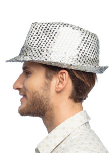 Chapeau Borsalino, chapeau Borsalino argent, chapeau paillettes