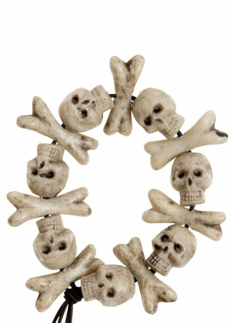 bracelets cranes et os, bracelet tete de mort, bracelet ossements, Bracelet Tête de Mort et Os, Élastique