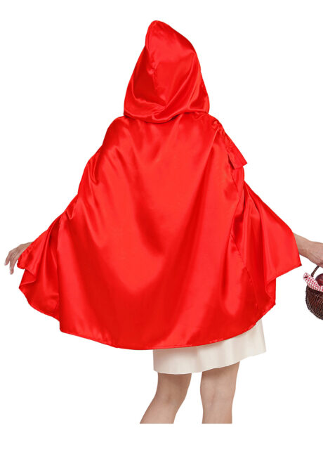 cape petit chaperon rouge, cape rouge capuche, Cape Chaperon Rouge Satin, avec Capuche