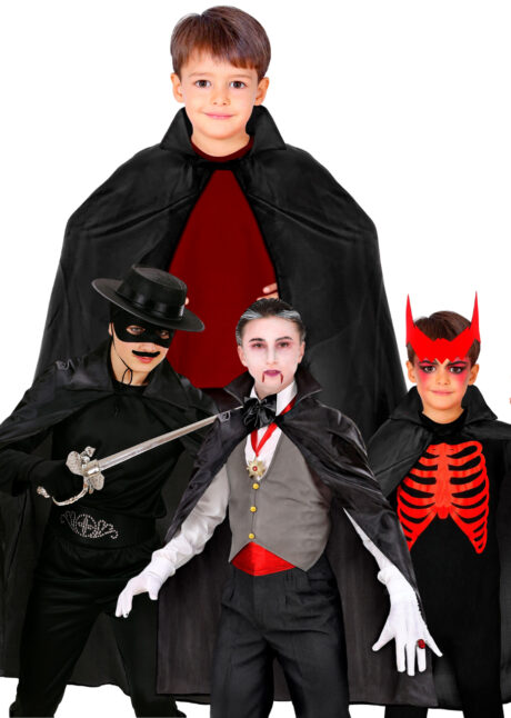 cape enfant noir, cape halloween enfant, cape magicien enfant, cape zorro enfant, Cape Noire, 100 cm, Enfant