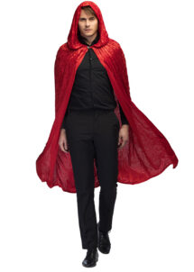 cape rouge capuche, cape rouge de diable, cape halloween
