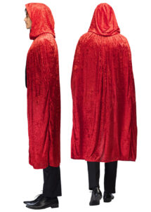 cape rouge capuche, cape rouge de diable, cape halloween