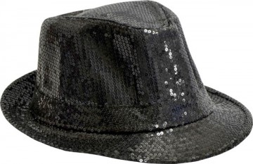 chapeaux borsalino, chapeaux paillettes, chapeau à sequins, chapeaux noirs, chapeaux paris, chapeaux forme année 30 Chapeau Borsalino Paillettes Sequins, Noir