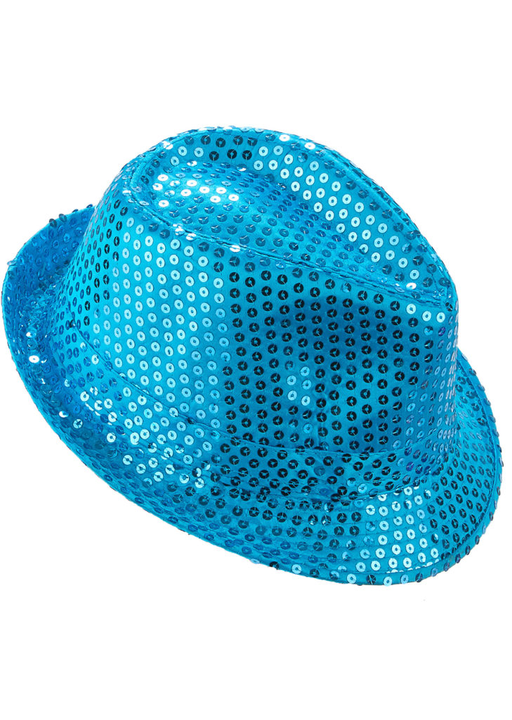 Chapeau Borsalino à Paillettes Smiffys - Style Trilby, Plusieurs Couleurs (or, Argent, Rose, Etc.), Taille Unique