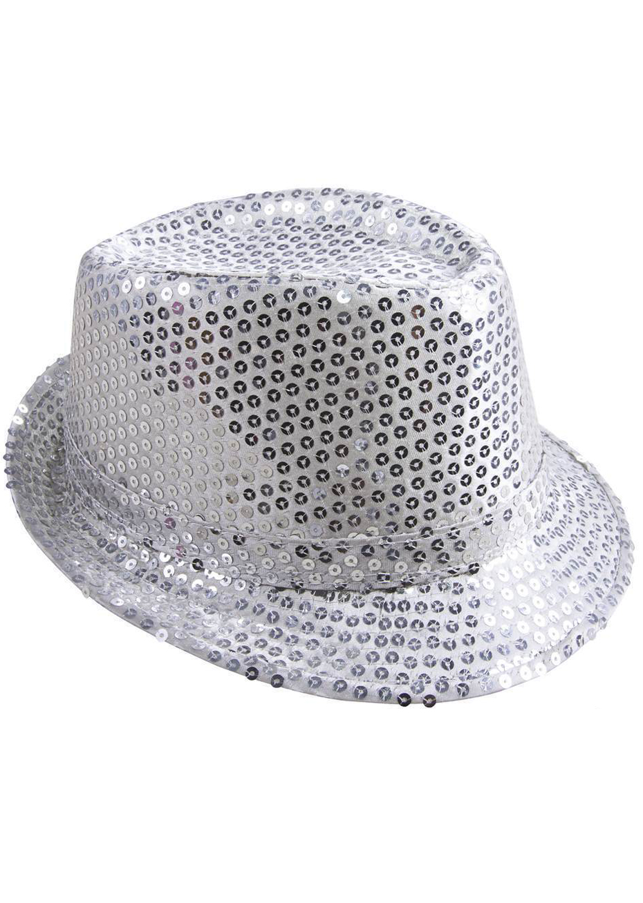 Chapeau Borsalino Paillettes Sequins, Argent - Aux Feux de la Fête